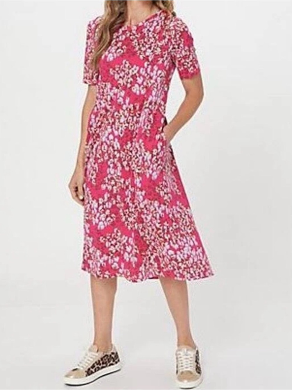 Logo Lori Goldstein Raspberry Comfort Lounge Midi DRES Size S